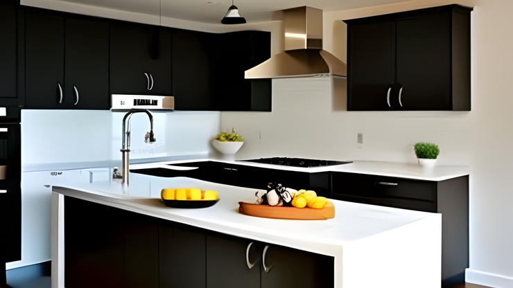 Desain Dapur Minimalis Estetik dengan Nuansa Warna Hitam Putih